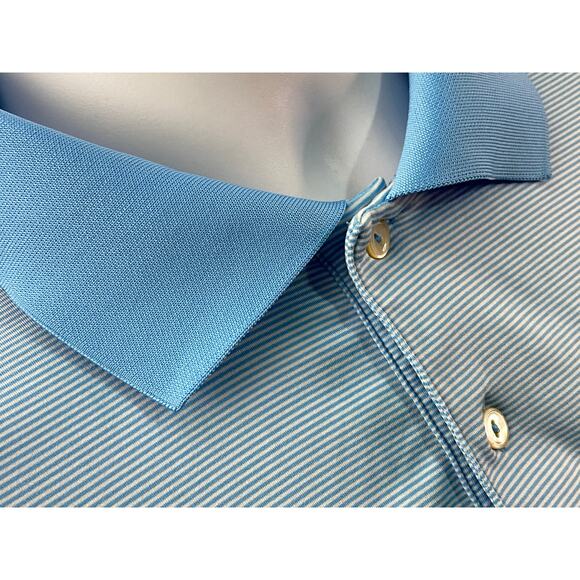 Peter Millar Polo Shirt Men's Large Blue Summer Comfort Golf Windsor Stretch - Picture 7 of 9